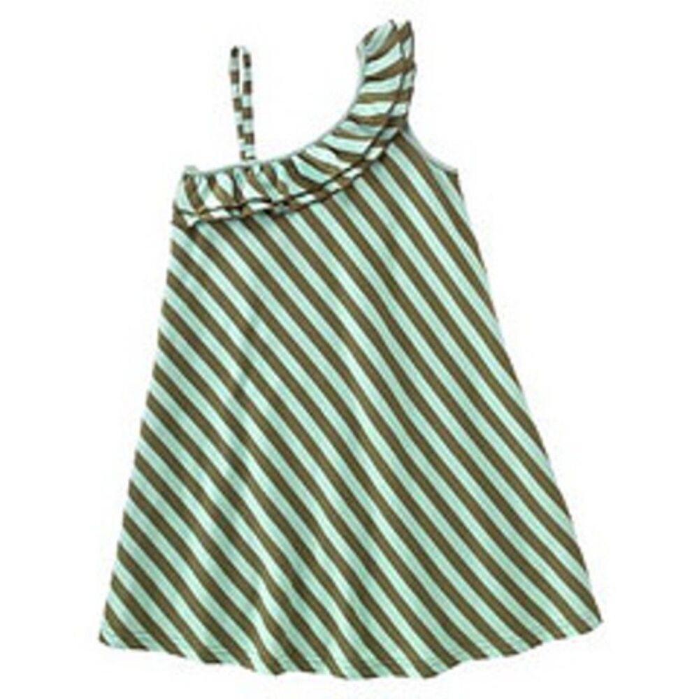 NEW Gymboree girls dress 6 stripe ruffle Tropical Garden tank green aqua blue